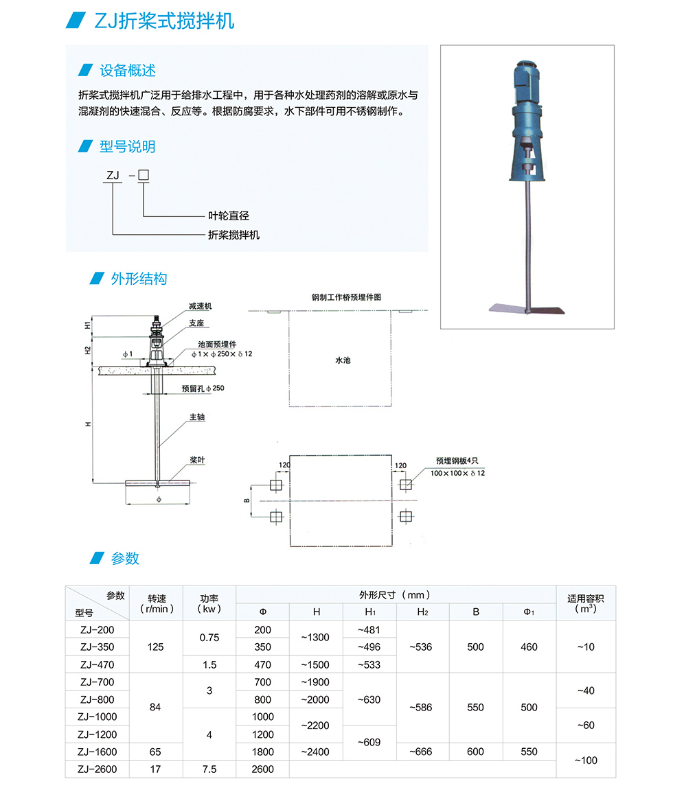 ZJ折槳式攪拌機(jī)